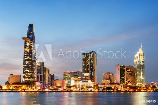 Picture of Ho Chi Minh City skyline at sunset Scenic cityscape